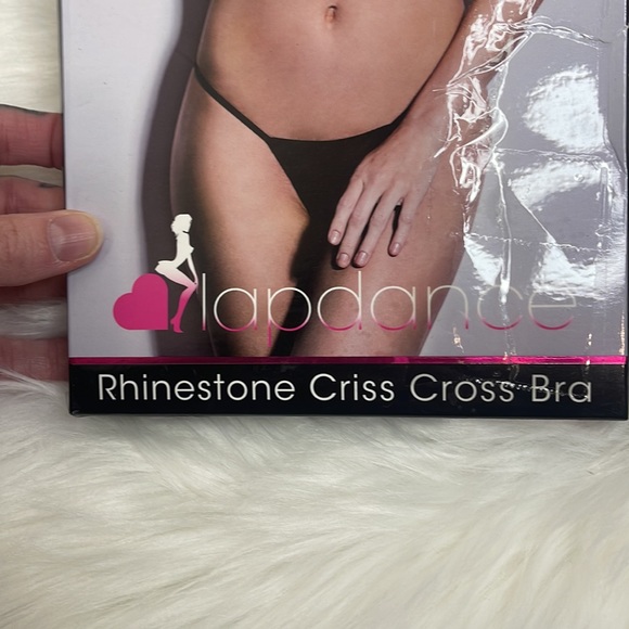 NWT- NEW! LAP DANCE RHINESTONE CRISS CROSS BRA OSFM - Picture 4 of 10